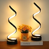 abordables Lámparas de mesa-Lámpara de mesa en espiral LED, moderna y sencilla, luz nocturna junto a la cama, tricolores, regulable, alimentada por USB, ambiente creativo, lámpara de escritorio, hogar, dormitorio, oficina,