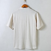 economico Casual da lavoro-Per uomo Camicia Camicia di lino Camicia con colletto cinese Camicia con colletto alla coreana Camicia popover Camicia casual Semplice Vacanza Streetwear Bianco Blu marino Azzurro cielo Grigio chiaro