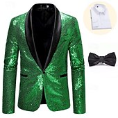 cheap Outfits-Retro Vintage Rococo Baroque Suits &amp; Blazers Gentleman Sequins Men&#039;s Masquerade Party / Evening Pride Parade Pride Month Adults&#039; Coat