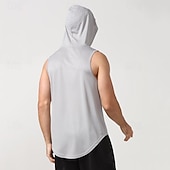 baratos Tops-Homens Camiseta Colete de Trilha Sem Manga Com Capuz Malha Íntima Camisa sem mangas Colete superior Ao ar livre Secagem Rápida Macio Redutor de Suor Verão Poliéster Preto Branco Azul Marinho