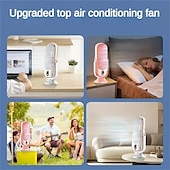cheap Heating &amp; Cooling-Portable Air Conditioner Fan, Large Battery Dual Motor Household Small Air Cooler, 5-speed Air Cooling Fan 720 ° Surround Air Blower, Office, Tourism, Camping, Outdoor RV Portable USB Fan, Thanksgiving Halloween Christmas Gift