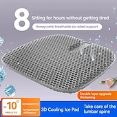 cheap Car Seat Covers-FYAUTOPER Car honeycomb gel cushion summer cool pad Single car pad silicone breathable ice pad butt pad summer truck seat pad