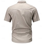 abordables chemises western pour hommes-Homme Drapeau Drapeau Américain Imprimé Lettre Chemise de travail Chemise Western Chemise Cargo Manche Courte Style Western Tactique Mode Décontractée Sortir Été Col Rabattu Boutons Imprimé Noir Vert
