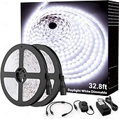 cheap Plug Strip Lights-LED Strip Light Set 32.8Ft Dimmable  Warm Light White Light Ice Blue Yellow Light Red Light Super Bright LED Tape Light 120 LED/M SMD 2835 Suitable for Dressing Table Home Kitchen Cabinet Bedroom