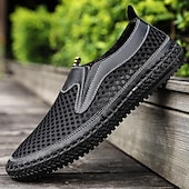 billiga Slip-ons och loafers till herrar-mäns ventilerande loafers &amp; slip-ons handgjorda skor komfort skor sommar casual dagliga mesh svart gröna skor