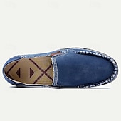 abordables Zapatillas sin cordones y mocasines de hombre-Mocasines informales de lona para hombre: zapatos para caminar ligeros y transpirables