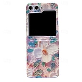 cheap Samsung Cases-Phone Case For Samsung Galaxy Z Flip 6 Z Flip 5 Back Cover Ultra Thin Shockproof Flower Floral TPU