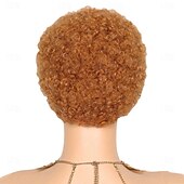 abordables Perruques sans bonnet-Afro bouclés courts coupe de lutin perruques de cheveux humains ombré #30 couleur pleine machine faite perruque remy cheveux perruques abordables pour un usage quotidien