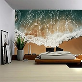 Недорогие Тапестри́ на океа́нском пляже-Пляжный остров, подвесной гобелен, настенное искусство, большой гобелен, фреска, декор, фотография, фон, одеяло, занавеска, украшение для дома, спальни, гостиной