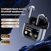 abordables Auriculares TWS-Auricular TWS pantalla táctil a todo color auriculares Bluetooth con reducción de ruido ANC pantalla LCD inteligente Auriculares para deportes