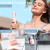 cheap Heating &amp; Cooling-Mini Portable Fan: USB Rechargeable, Quiet Handheld/Desktop Design, Foldable for Office/Home, Powerful 3-Speeds, Ideal for Outdoor Travel, Doubles as Power Bank, Compact Pocket Size