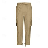 cheap Cargo Pants-Men&#039;s Cargo Pants Trousers Elastic Waist Multi Pocket Plain Wearable Daily Camping &amp; Hiking Classic Black Army Green
