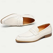 abordables Mocassins en cuir de qualité supérieure-Homme Mocassins et Slip On Imprimer des chaussures Maillots de bain Cuir Cuir de vachette pleine fleur italien Confortable Antidérapantes Mocassins Beige