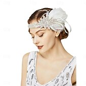 olcso Kiegészítők és még sok más-1920-as évek A nagy Gatsby Flapper fejpánt A nagy Gatsby Esküvői Vendég Gallér nélküli Jelmez Női Mindszentek napja Farsang Álarcos mulatság Parti Álarcos mulatság Esküvői fogadás Felnőttek Hajszalag