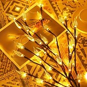 preiswerte Dekorative Lichter-1 Stück transparentes Blätterzweiglicht mit 20 LEDs, LED-Lichtstreifen, Weidenzweiglampe, Blumenlichter erhellen Ihren Raum mit eleganter Atmosphäre, perfekt für Haus, Garten, Hochzeit, Weihnachtsdekoration