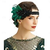 olcso Kiegészítők és még sok más-1920-as évek A nagy Gatsby Flapper fejpánt A nagy Gatsby Esküvői Vendég Gallér nélküli Jelmez Női Mindszentek napja Farsang Álarcos mulatság Parti Álarcos mulatság Esküvői fogadás Felnőttek Hajszalag