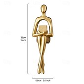 Недорогие Статуи-Золотая статуя, украшения для дома для гостиной, декор полки, современный декор книжной полки, статуэтки, настольная скульптура, декор стола