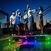 Недорогие Подводное освещение-2 шт. RGB светодиодный подводный светильник, водонепроницаемые погружные светодиодные фонари для бассейна, пруда освещают ваш бассейн, сад и многое другое - прочный водонепроницаемый дизайн для круглогодичного декора - идеально подходит для ванны, пруда,