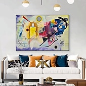 levne Umělecké malby-ruční práce žlutá červená modrá olejomalba od wassily Kandinsky olejomalba umělecká díla obrovská malba na plátně velká abstraktní olejomalba domácí výzdoba