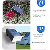 abordables Lampadaires-Projecteurs solaires pour l&#039;extérieur du crépuscule à l&#039;aube, applique murale de sécurité solaire étanche à 72 LED avec 2 modes d&#039;éclairage pour porte d&#039;entrée, arrière-cour, jardin, terrasse