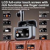 abordables Auriculares TWS-Auricular TWS pantalla táctil a todo color auriculares Bluetooth con reducción de ruido ANC pantalla LCD inteligente Auriculares para deportes