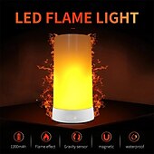 abordables Lampes décoratives, gadgets-1/2 pièces lampe à flamme LED rechargeable par usb lumière d&#039;effet de flamme simulée lumière d&#039;ambiance de feu réaliste décoration intérieure 4 modes d&#039;éclairage