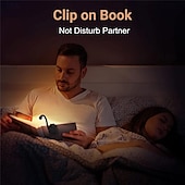 abordables Luces de lectura-1/2 piezas mini luz de libro plegable, protección para los ojos luz de lectura clip-on 360 flip lámpara de estudio batería recargable lámpara de lectura de dormitorio de viaje