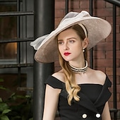 economico Cappelli per feste-fasce cappelli lino bombetta/cloche cappello a cilindro cappello sinamay matrimonio tea party matrimonio elegante con strass bowknot copricapo copricapo