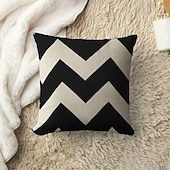 billiga geometrisk stil-svart vit dubbelsidigt kuddfodral 1 st mjukt kuddfodral kuddfodral örngott för soffa sovrum vardagsrum överlägsen kvalitet maskintvättbar utomhusdyna för soffa soffa stol