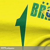 voordelige Sport- en gym-T-shirts-Voor heren Vlag Brazilië T-shirt Korte mouw T-shirt 3D-afdrukken Strakke ronde hals Overhemd Buiten Sportkleding Geel Groen Zomer Lente Kleding S M L XL XXL XXXL