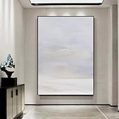 cheap Abstract Paintings-Handmade Wall Art Pastel painting handmade Abstract Gray Landscape Painting   Eclectic Minimalist Modern Art Neutral seascape Painting Wall Decor Framed Canvas Gray painting