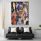 preiswerte Gemälde mit Menschen-große handgemachte abstrakte bunte figurative Gemälde auf Leinwand handgemachte Luxus-Malerei Picasso Stil Kunst strukturierte Öl Acryl Malerei Wand-Dekor