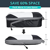 economico deposito bagagli e viaggi-Confezione da 6 cubi da imballaggio a compressione per valigie, set da 6 cubi da imballaggio organizer da viaggio, organizzatori da viaggio comprimibili essenziali per il viaggio