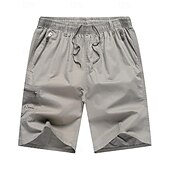 baratos Ar livre-Homens Shorts táticos Bermuda Cargo Calção Com Cordão Cintura elástica Bolso multi Tecido Vestível Comprimento do joelho Ao ar livre Diário Acampar e Caminhar Moda Clássico Verde Tropa Azul Marinha