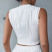 tanie Tank topy i topy na ramiączkach damskie-Koszulka na ramiączkach damska czarna biała kurzowa różowa prosta crop top codzienna moda z okrągłym dekoltem regularne dopasowanie S