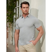 billiga Herrgolfkläder-Herr Vandringspolotröja Svart Vit Ljusgrön Kortärmad Överdelar Golfkläder Kläder Outfits Bär kläder