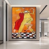 voordelige Olieverfschilderijen-modern olieverfschilderij op canvas handgeschilderd abstract firgure olieverfschilderij handgeschilderd groot abstract olieverfschilderij kunst aan de muur beroemd schilderij voor huisdecoratie foto