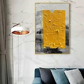 abordables Peintures à l&#039;huile-peint à la main rouge jaune peinture à l&#039;huile abstraite sur toile peinture à l&#039;huile moderne faite à la main peint à la main rouge jaune grande peinture à l&#039;huile mur art peinture pour la décoration