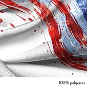  День независимости США Муж. 4 июля — 250-летие США Американский / США Американский флаг Кнопка рубашка С короткими рукавами Курортный стиль Повседневные на открытом воздухе Праздники Лето Отложной