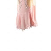 billige Figur skating kjoler-Kjole til kunstløp Dame Jente Skøyteløp Kjoler Rosa Lapper Tommelhull Netting Spandex Elastisk Trening Profesjonell Konkurranse Skøyteklær Hold Varm Krystall / Rhinstein Langermet Skøyting Kunstløp