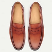 economico Mocassini in pelle premium-Per uomo Mocassini e Slip-Ons Scarpe bianche Mocassini di vestito Di pelle Pelle bovina pieno fiore italiana Comodo Antiscivolo Mocassino Marrone
