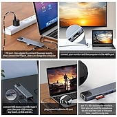 お買い得  USBハブ-タイプ C8 オールインワン ドック、ネットワーク カード付き USB3.0 ハブ、ラップトップ ドック ハブ