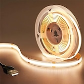 economico Strisce luminose USB-DC 5v usb cob strip 320leds/m nastro flessibile corda striscia luce bianco caldo bianco naturale lampada da notte tv retroilluminazione striscia led 1m 2m 3m 4m 5m decorazioni per la casa