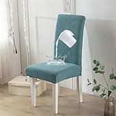 cheap Chair Cover-Water Resistant Elastic Dining Chair Cover for Dining Room Kitchen Wedding Hotel Banquet Restaurant Anti-dirty Seat Chair Covers