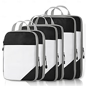 economico deposito bagagli e viaggi-Confezione da 6 cubi da imballaggio a compressione per valigie, set da 6 cubi da imballaggio organizer da viaggio, organizzatori da viaggio comprimibili essenziali per il viaggio