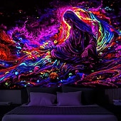 levne Tapiserie Blacklight-blacklight gobelín uv reaktivní záře ve tmě záře party neonový kouzelník zen yinyang psychedelický trippy mlhavý závěsný gobelín nástěnná malba pro život