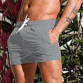 baratos shorts de natação masculinos-Homens Bermuda de Surf Shorts de Natação Calção Justo de Natação Com Cordão Cintura elástica Tecido Conforto Secagem Rápida Curto Feriado Praia Final de semana Moda Casual Preto Branco Micro-Elástica