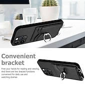 economico Cover per iPhone-telefono Custodia Per iPhone16 iPhone 15 Pro Max Plus iPhone 14 13 12 11 Pro Max Plus Mini SE Per retro Supporto ad anello Slot per schede Resistente agli urti Retrò TPU Metallo pelle sintetica