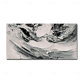 cheap Landscape Paintings-Handmade Oil Painting Canvas Wall Art Decoration Modern Simple Abstract Texture Black White for Living Room Home Decor Rolled Frameless Unstretched Painting