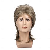 お買い得  メンズウイッグ-マレットウィッグ 80年代のコスチューム ファンシーパーティーアクセサリー コスプレウィッグ 合成ウィッグ
